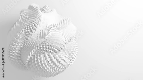 A white ball with sharpen corner on a white background. Animated video. photo