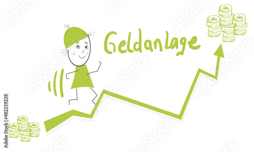 Geldanlage Vermögen Wachstum Steigerung Anstieg Diagramm Abbildung