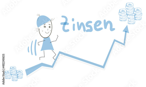 Zinsen Steigen Wachstum Pfeil Graph Diagramm