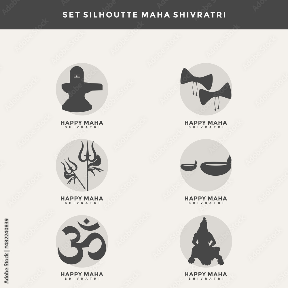 Maha Shivratri concept silhouette vector illustration
