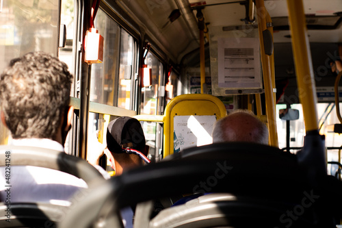 View from inside a bus in the city of Belo Horizonte Minas Gerais, Brazil 01-22-2022