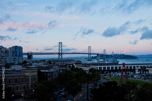Sunset Cityscape of San Francisco Bay and Yerba Buena Island photo