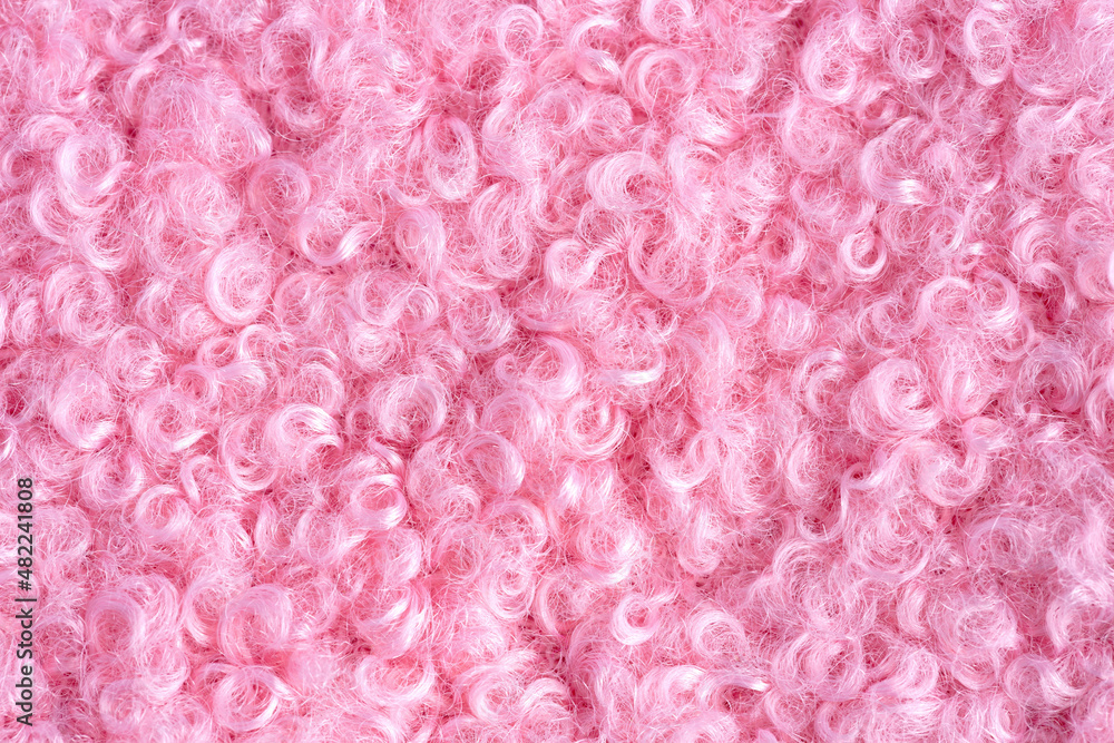 Fototapeta premium Elegant curly pink wool background.