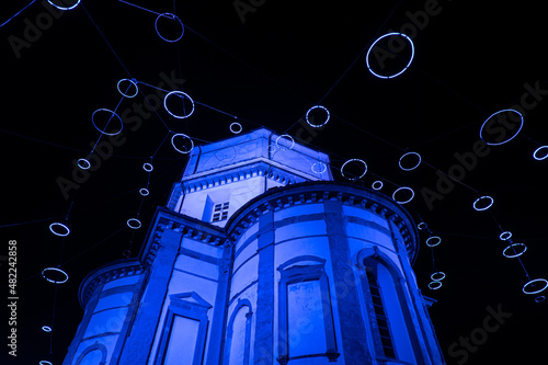 Monte dei Cappuccini with christmas lights, Turin
