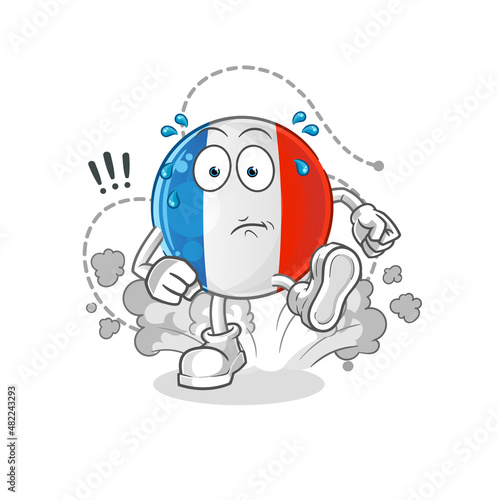 french flag running illustration. character vector