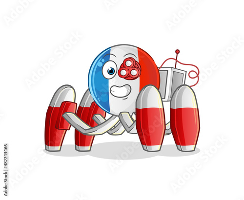 french flag future robot vector. cartoon character
