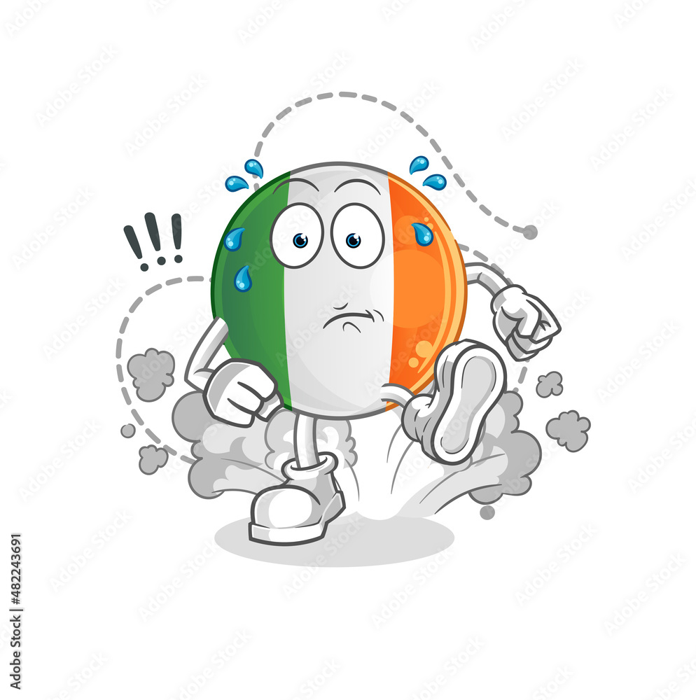 irish flag running illustration. character vector irish flag running illustration. character vector