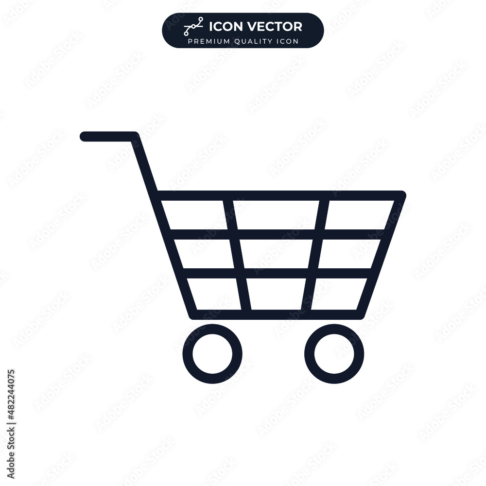 Shopping cart icon symbol template for graphic and web design collection logo vector illustration