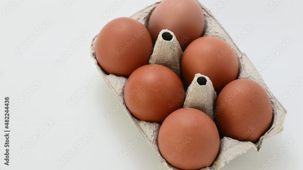 4k 60fps close up video of chicken brown eggs in tray 4k 60fps close up video of chicken brown eggs in tray