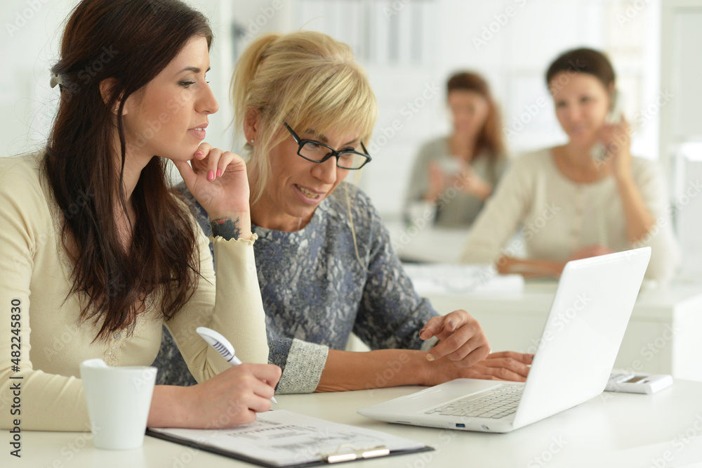 Portrait of women working together in office