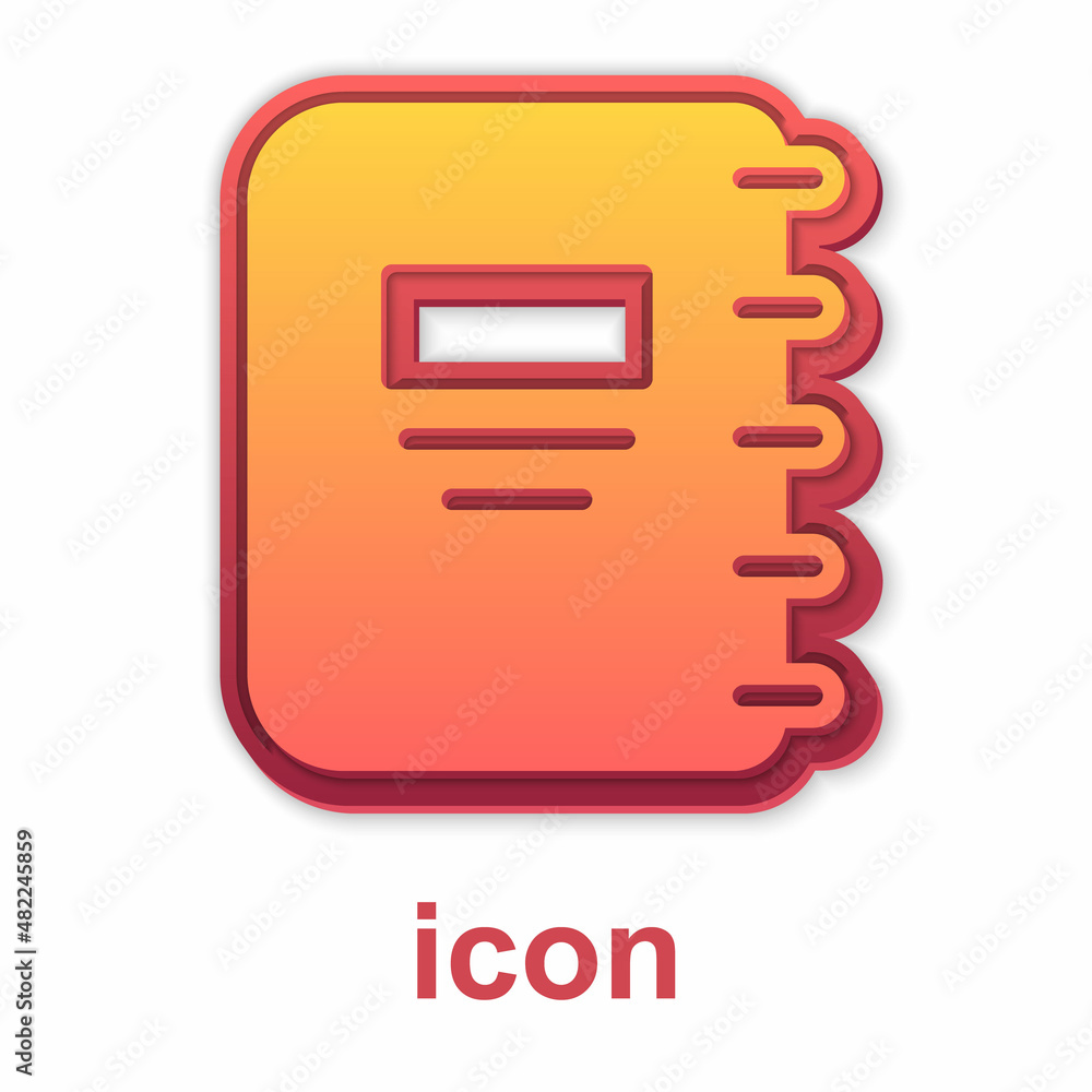 Gold Notebook icon isolated on white background. Spiral notepad icon. School notebook. Writing pad. Diary for school. Vector Gold Notebook icon isolated on white background. Spiral notepad icon. School notebook. Writing pad. Diary for school. Vector