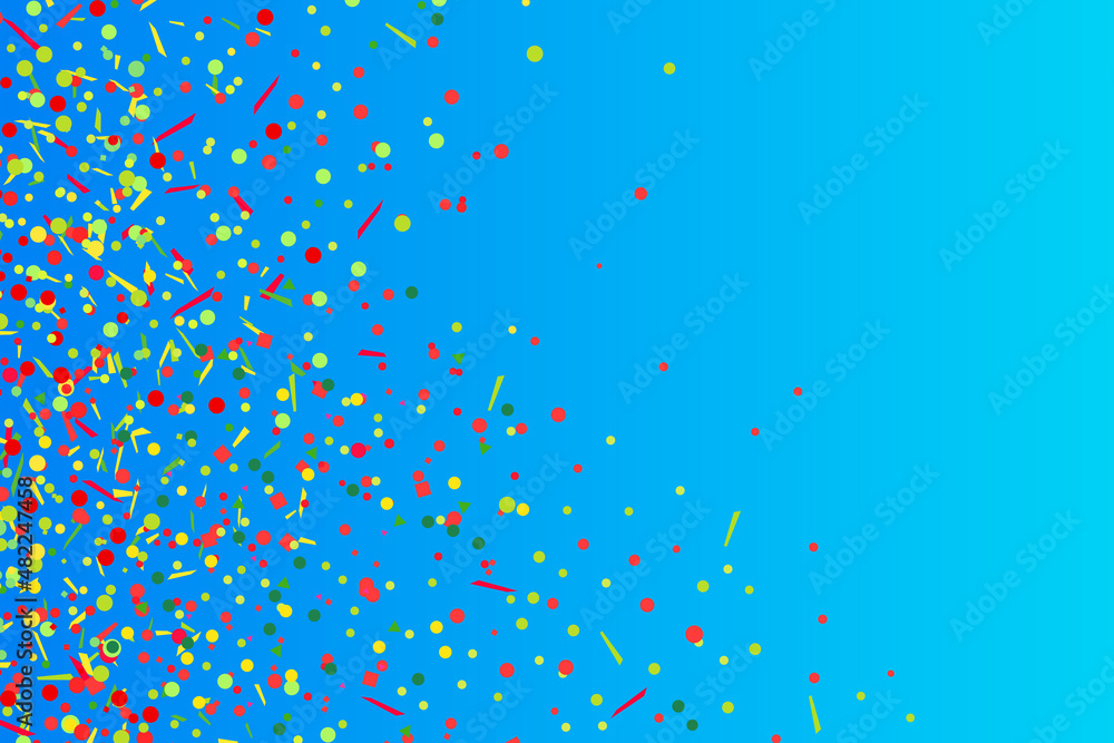 Multicolored confetti. Colorful firework. Festive bright texture with colored glitters. Geometric holiday background. Image for banners, posters and flyers. Greeting cards