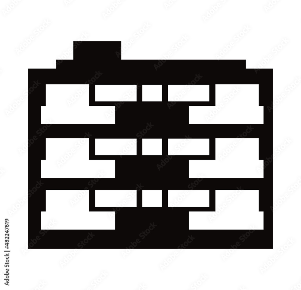 Black silhouette single skyscraper construction building for design Black silhouette single skyscraper construction building for design