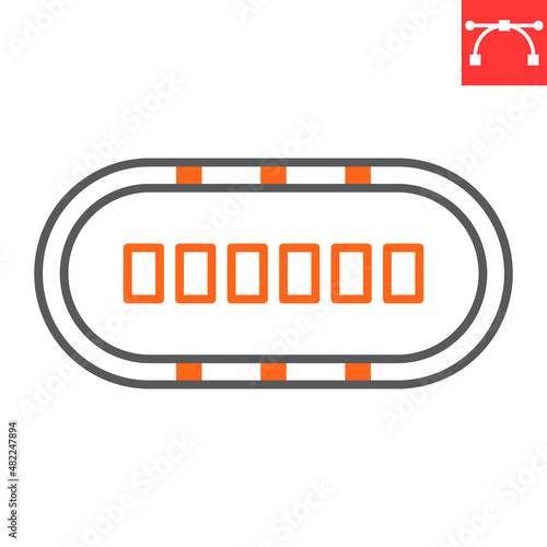 Poker table line icon, casino and blackjack, poker table vector icon, vector graphics, editable stroke outline sign, eps 10.
