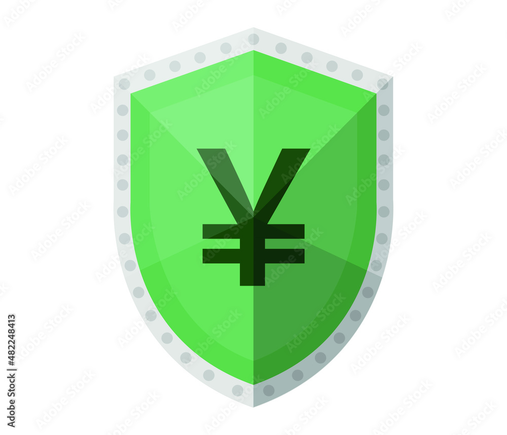 Obraz premium Yen, Yuan Money Currency vector icon. Yen protection symbol illustration isolated. Money protection concept on white background. Asian money business concept. 