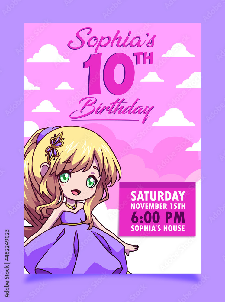 princess invitation party brithday girl princess invitation party brithday girl