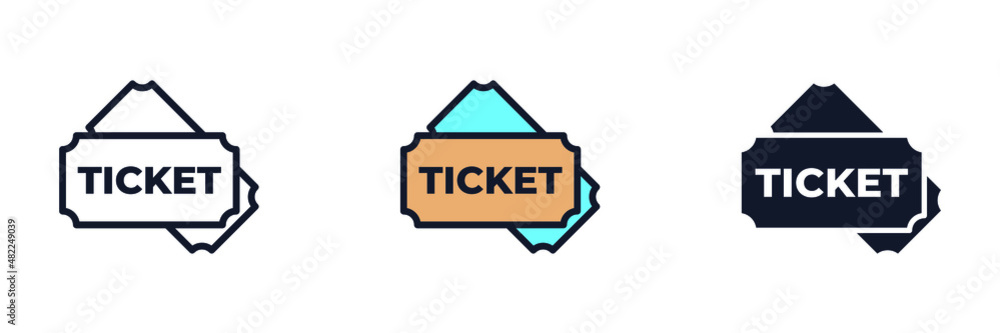 Ticket icon symbol template for graphic and web design collection logo vector illustration