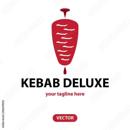 Doner Kebab Logo Icon. Turkish and Arabian Fast Food Restaurant Design elements for logo, label, emblem, sign. Vector.