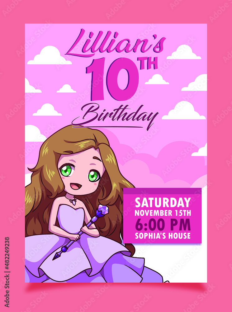 princess invitation party brithday girl princess invitation party brithday girl