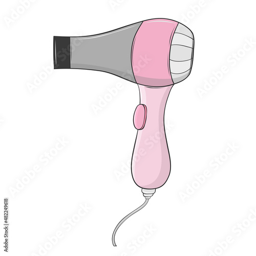 hair dryer hand drawn for bath design