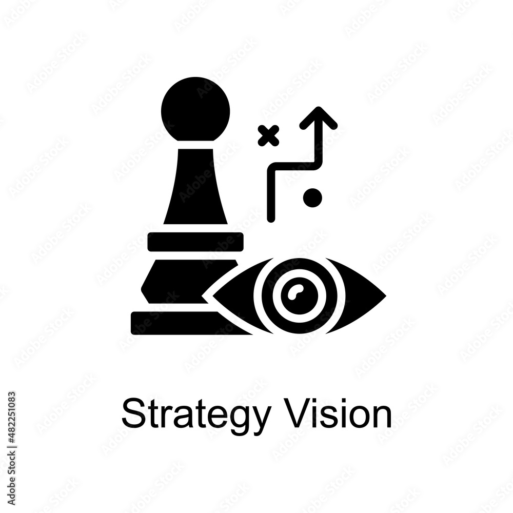 Strategy Vision vector Solid icon for web isolated on white background EPS 10 file Strategy Vision vector Solid icon for web isolated on white background EPS 10 file