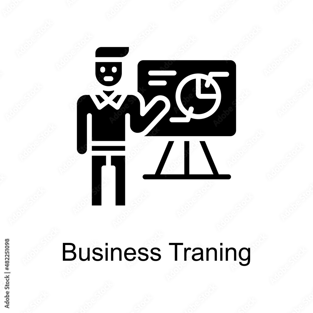 Business Training vector Solid icon for web isolated on white background EPS 10 file Business Training vector Solid icon for web isolated on white background EPS 10 file