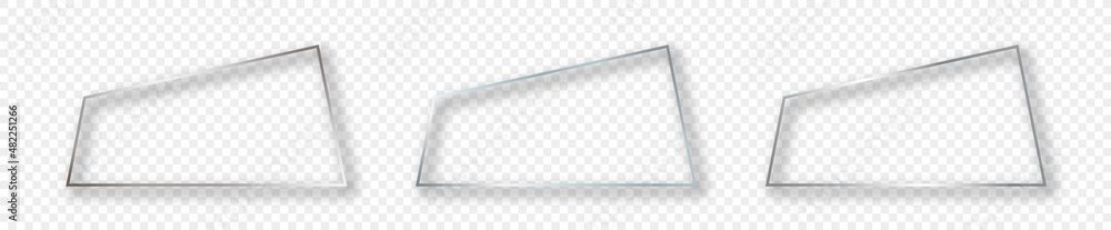 Silver glowing trapezoid shape frame Silver glowing trapezoid shape frame