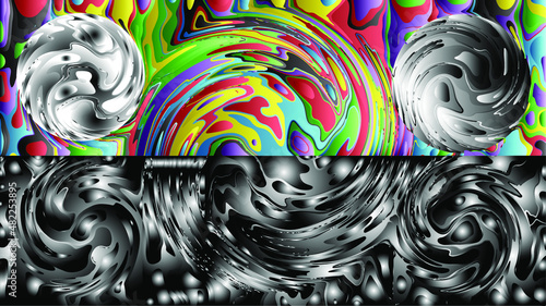 Colorful  bright  multicolor pattern fractal, glitch, ornament, kaleidoscope.