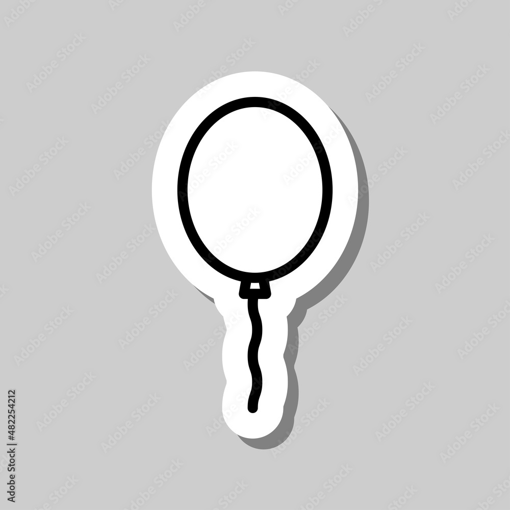 Balloon simple icon vector. Flat desing. Sticker with shadow on gray background.ai Balloon simple icon vector. Flat desing. Sticker with shadow on gray background.ai