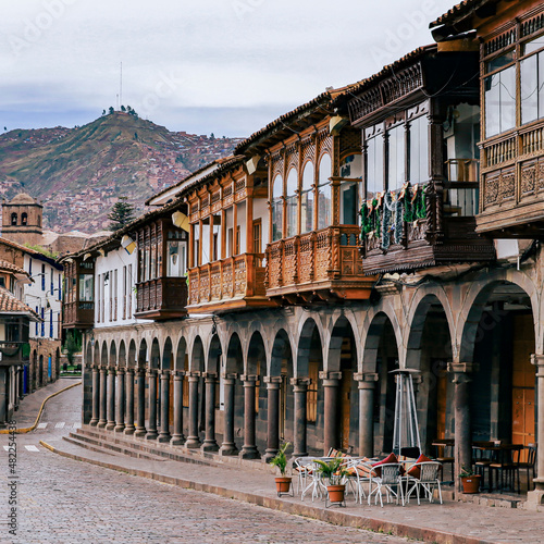 balconies in the city of Cusco photo