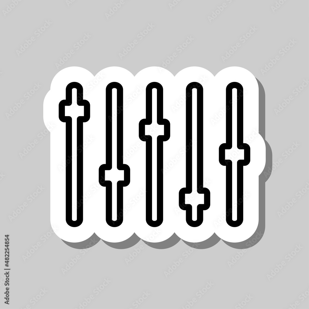 Equalizer slider simple icon. Flat desing. Sticker with shadow on gray background.ai Equalizer slider simple icon. Flat desing. Sticker with shadow on gray background.ai