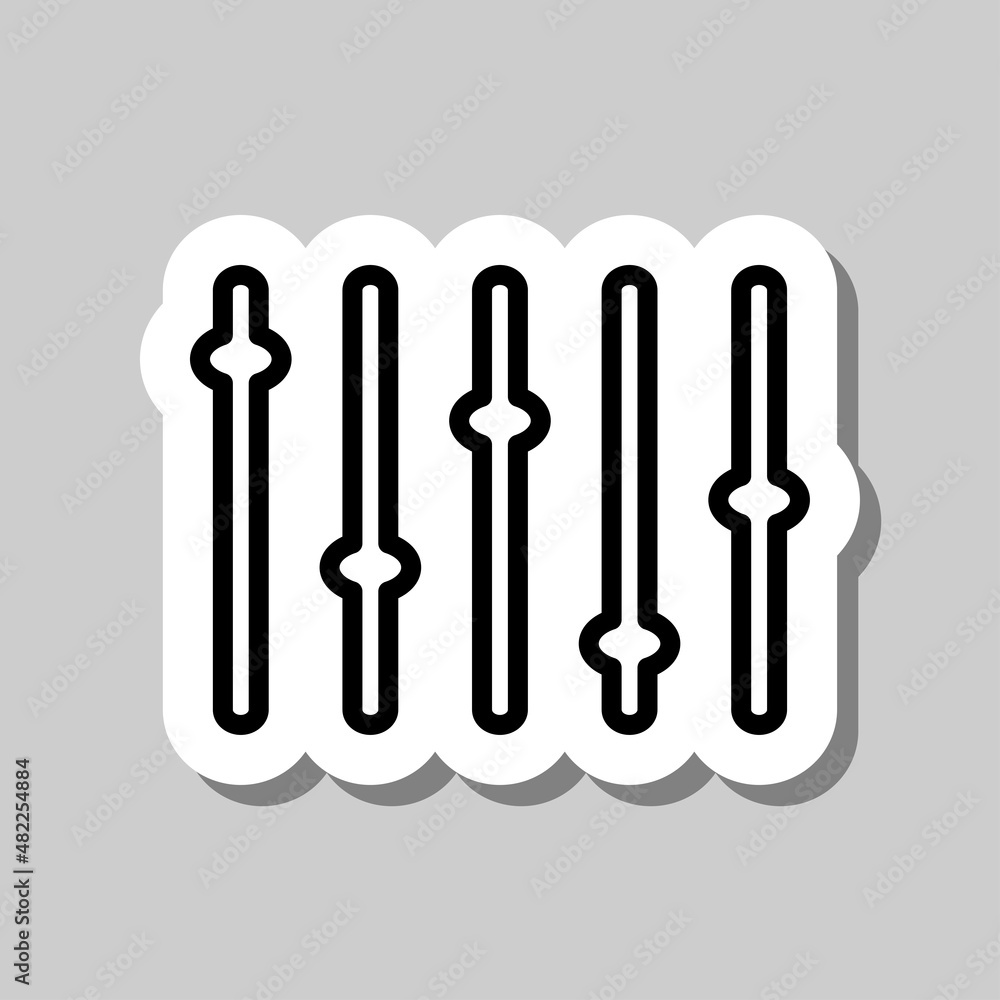 Equalizer, slider simple icon. Flat desing. Sticker with shadow on gray background.ai Equalizer, slider simple icon. Flat desing. Sticker with shadow on gray background.ai