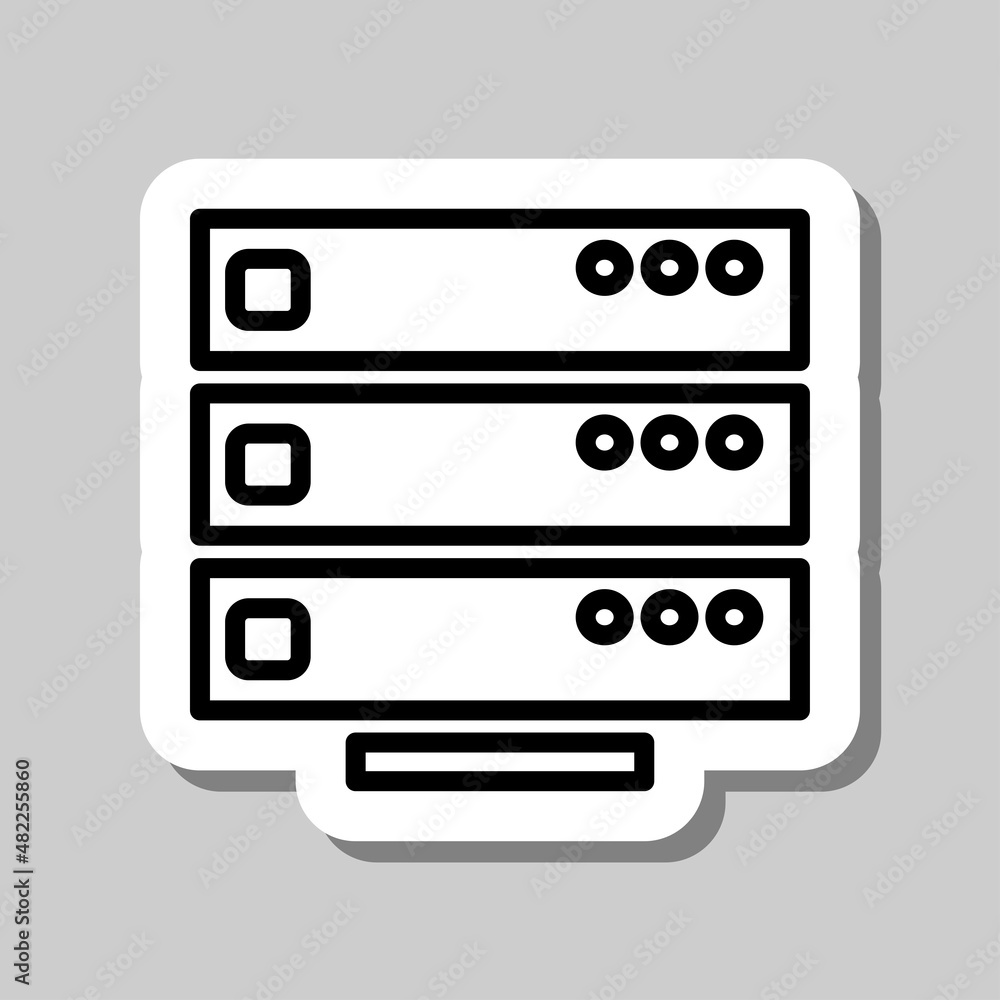 Server simple icon vector. Flat desing. Sticker with shadow on gray background.ai Server simple icon vector. Flat desing. Sticker with shadow on gray background.ai
