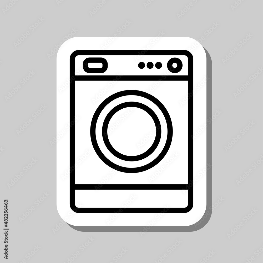Washer simple icon vector. Flat desing. Sticker with shadow on gray background.ai Washer simple icon vector. Flat desing. Sticker with shadow on gray background.ai