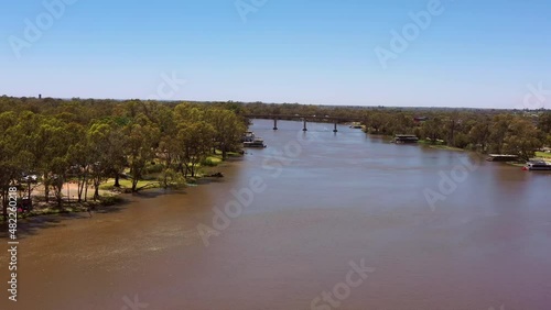 Wallpaper Mural Bridge and highway over Murray river in Mildura city of Australia – aerial 4k.
 Torontodigital.ca