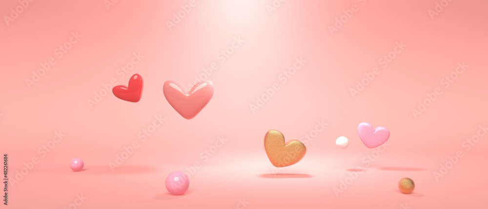 Hearts - Appreciation and love theme - 3D render