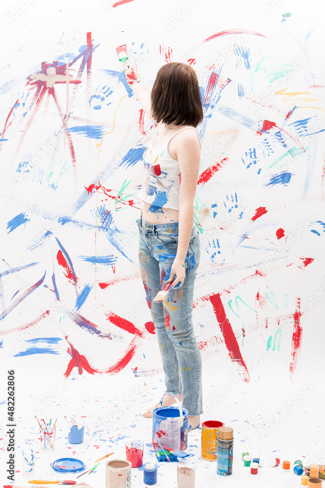 child painting with paint child painting with paint