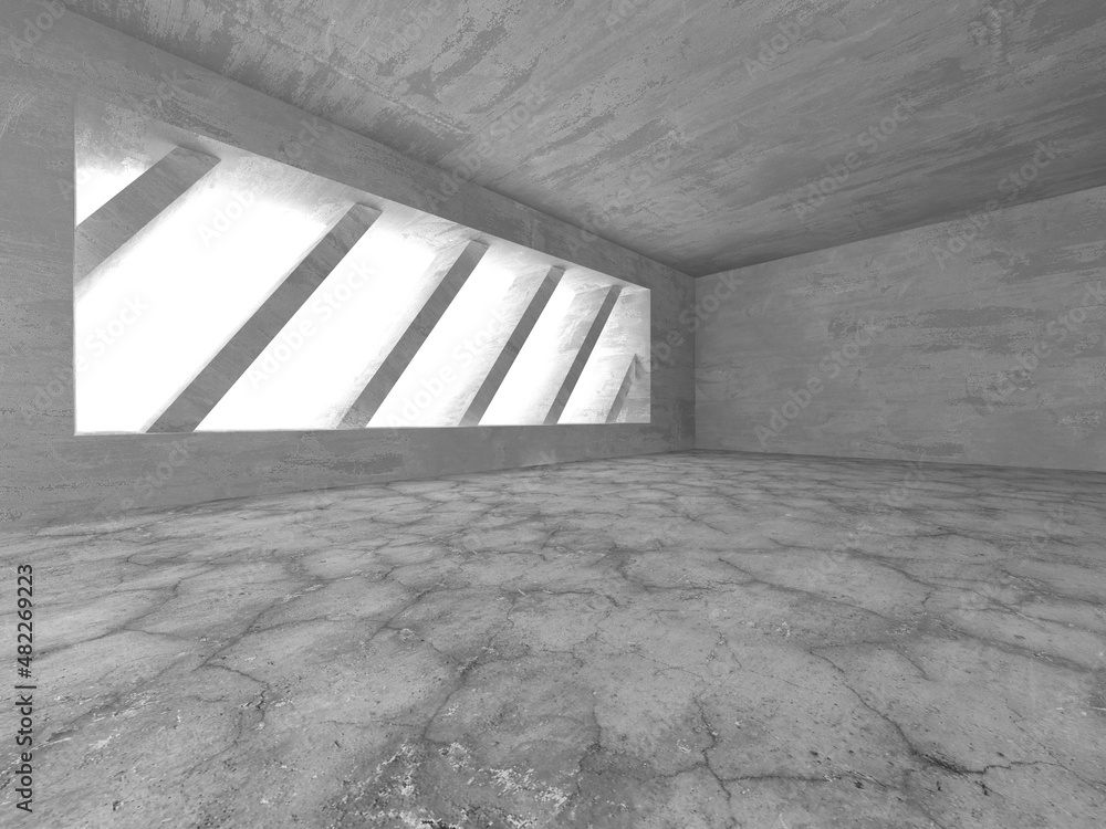 Dark Concrete Wall Architecture. Empty Room Dark Concrete Wall Architecture. Empty Room