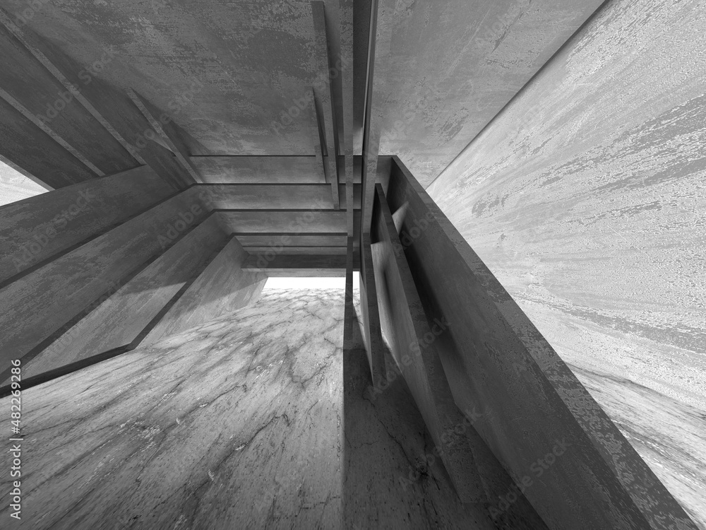 Dark Concrete Wall Architecture. Empty Room Dark Concrete Wall Architecture. Empty Room