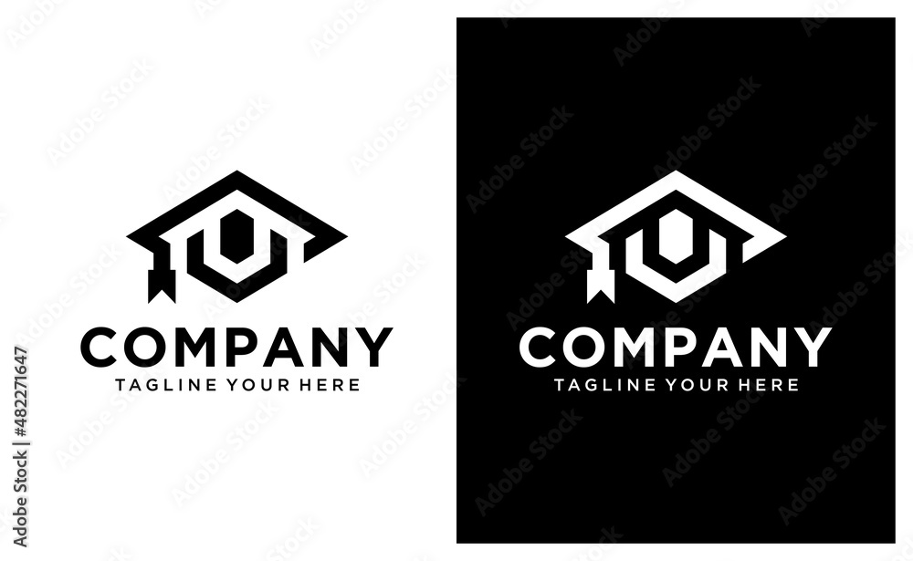 Bachelor's hat icon logo vector template, Education icon concepts, Creative design. on a black and white background. Bachelor's hat icon logo vector template, Education icon concepts, Creative design. on a black and white background.