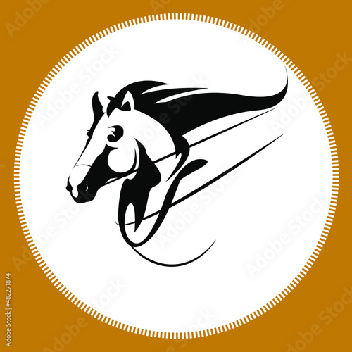 Pferd Silhouette auf weißem Hintergrund, für Logo, Werbung, Vektorgrafik