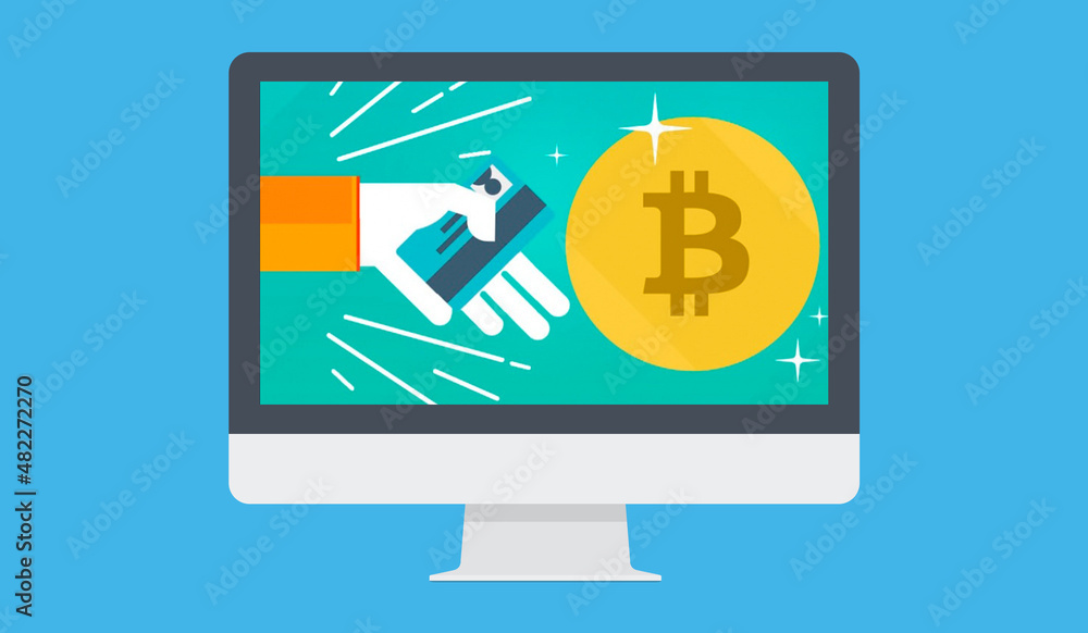 Laptop with graph bitcoin Laptop with graph bitcoin