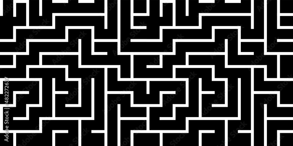 Seamless pattern with maze. Monochrome abstract background. Vector geometric illustration Seamless pattern with maze. Monochrome abstract background. Vector geometric illustration