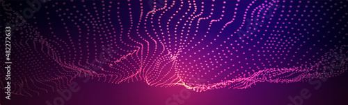 Digital technology background. Neural network or big data concept illustration. Blockchain, database in global information field