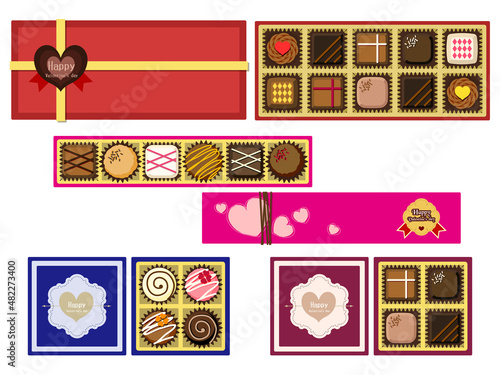 チョコレートギフトのイラストセット
