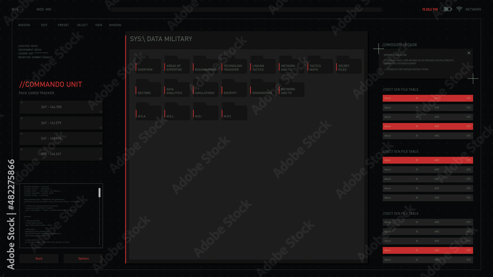 Military HUD Desktop Interface Military HUD Desktop Interface
