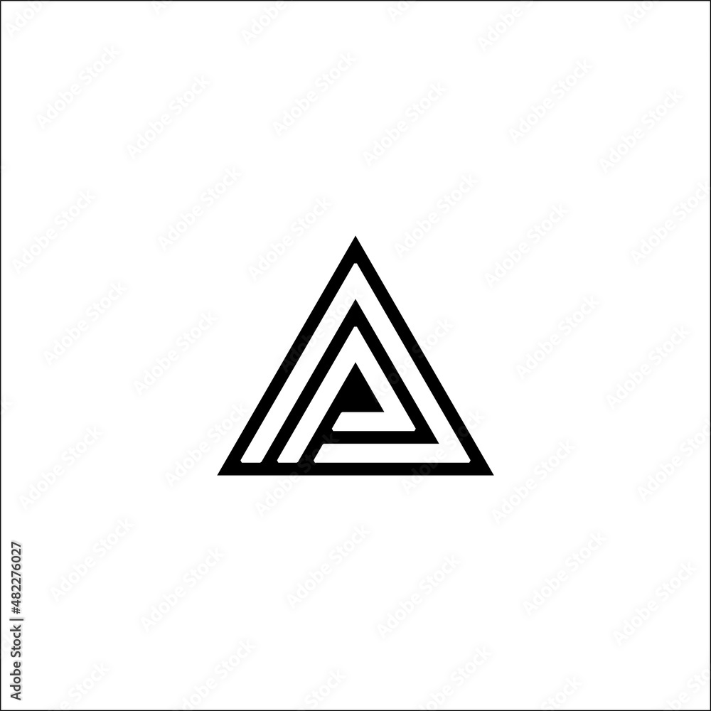 letter p logo with triangle shape letter p logo with triangle shape