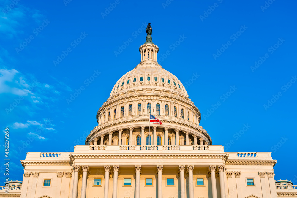 Obraz premium The United States Capitol, often called the Capitol Building, is the home of the United States Congress and the seat of the legislative branch of the U.S. federal government. Washington, United States