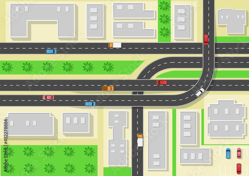 City landscape top view