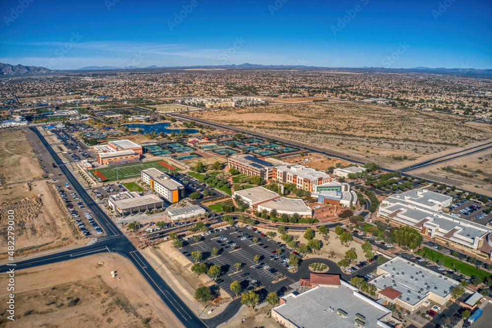 Naklejka premium Aerial View of the Phoenix Suburb of Surprise, Arizona
